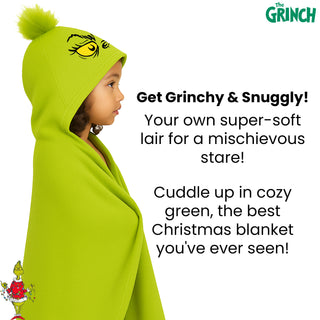 The Grinch Kids Hooded Wrap Blanket - Size 120x150cm
