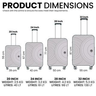XPLR Lightweight Polypropylene Charcoal Grey Hard Shell Luggage – 8 Silent 360° Spinner Wheels with Built-in TSA Lock – 20”, 24”, 28” and XL 32” Size – 3 Pc and 4 Pc Sets