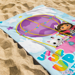 Gabby's Dollhouse Towel - Up Up The Air Design - 100% Cotton - 140 x 70cm