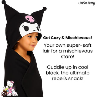 Hello Kitty Kuromi Kids Hooded Wrap Blanket - Size 120x150cm