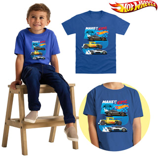 Hot Wheels 3 Pack Kids T-Shirts - Make it Epic Champion Designs - 100% Cotton