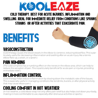 KOOLEAZE Reusable Gel Ice Pack Sleeves for Hot and Cold Therapy - Elbow Sleeve