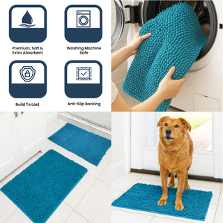 K Collection Luxury Chenille Bath Mat, Extra Soft and Absorbent Shaggy - Non Slip Machine Washable Bathroom Mats – Beige - Available in 3 Sizes