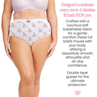 Harte & Soul Women’s 100% Cotton 6 Pack Full Briefs - Floral Designs