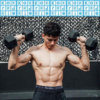 Kardio Mens 6 Pack Performance Boxer Trunks - Blue Mix Design - 95% Cotton, 5% Elastane