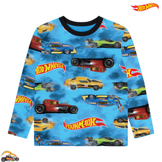 Hot Wheels Kids Pyjamas Set - All Over Print Cars & Logo - 2 to 8 Years