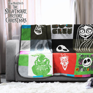 Disney Soft Plush Throw Blanket - Nightmare Before Christmas Design - 100% Polyester - 100 x 150cm