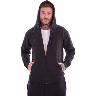 Keanu Mens 2 Pack Zip Up Hoodie - Fleece Lining - Black Design