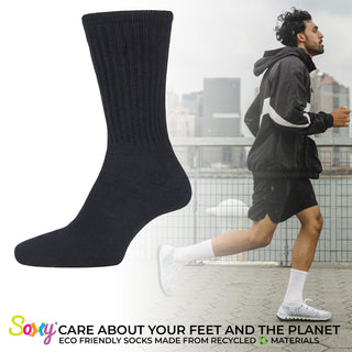 Mens 20 Pack Cotton Rich Sport And Work Socks - Black