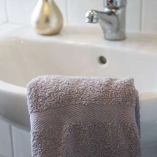 K Collection 10 Piece Egyptian Cotton Towel Set - 100% Cotton -  4 x Face, 4 x Face & 2 x Bath - Grey Design