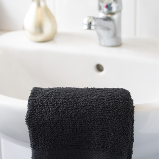 K Collection 10 Piece Egyptian Cotton Towel Set - 100% Cotton -  4 x Face, 4 x Face & 2 x Bath - Black Design