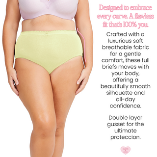 Harte & Soul Women’s 100% Cotton 6 Pack Full Briefs - Assorted Pastels