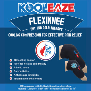 KOOLEAZE Reusable Gel Ice Pack Sleeves for Hot and Cold Therapy - Knee Sleeve