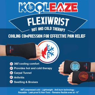 KOOLEAZE Reusable Gel Ice Pack Sleeves for Hot and Cold Therapy - Wrist Sleeve