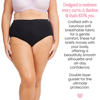 Harte & Soul Women’s 100% Cotton 6 Pack Full Briefs - Black