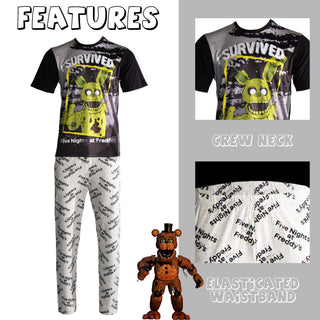 Disney Mens Pyjamas - Five Nights at Freddy’s Design - 100% Cotton