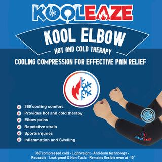 KOOLEAZE Reusable Gel Ice Pack Sleeves for Hot and Cold Therapy - Elbow Sleeve