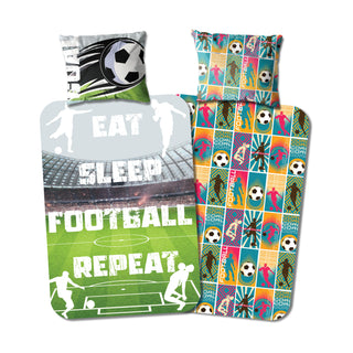 Its Coming Home 'Eat Sleep Football Repeat' Single Panel Duvet Set