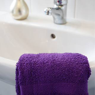 K Collection 10 Piece Egyptian Cotton Towel Set - 100% Cotton -  4 x Face, 4 x Face & 2 x Bath - Purple Design