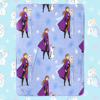 Frozen Soft Plush Throw Blanket - Elsa & Anna Design - 100% Polyester - 100 x 150cm