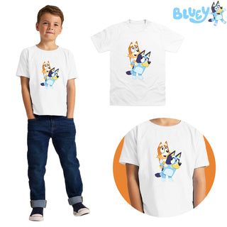 Bluey 3 Pack Kids T-Shirts - Bluey & Bingo Designs - 100% Cotton