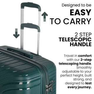 XPLR Lightweight Polypropylene Green Hard Shell Luggage – 8 Silent 360° Spinner Wheels with Built-in TSA Lock – 20”, 24”, 28” and XL 32” Size – 3 Pc and 4 Pc Sets