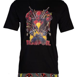 Marvel Mens Pyjamas - Deadpool & Wolverine Design - 100% Cotton