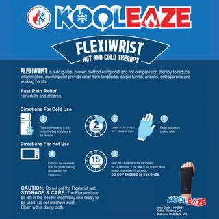 KOOLEAZE Reusable Gel Ice Pack Sleeves for Hot and Cold Therapy - Wrist Sleeve