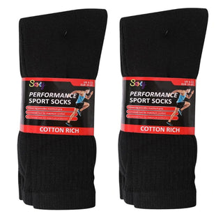 Mens 20 Pack Cotton Rich Sport And Work Socks - Black