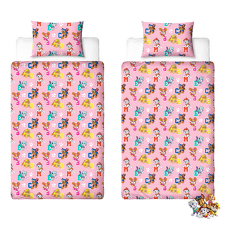 Paw Patrol Reversible Duvet Set - Cute Pups Pink Design - Toddler and Single