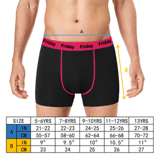 Harte & Soul Pack of 7 Boys Boxer Shorts - Days of The Week Design - Cotton Blend