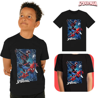 Spiderman 3 Pack Kids T-Shirts - Marvel Designs - 100% Cotton