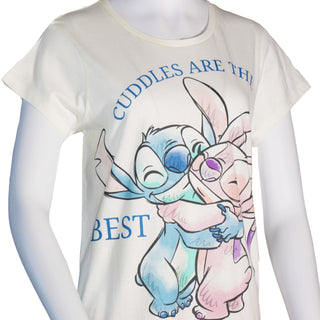 Disney Ladies Pyjamas - Stitch & Angel Design - 100% Cotton