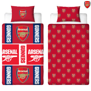 Arsenal Reversible Duvet Set - Gunners Crest Emblem Design - Single/Double