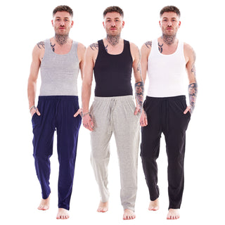 Keanu Mens Pack of 3 Lounge Pants - Cotton Rich - Available in 3 colours