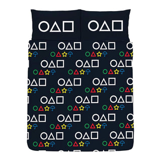 Squid Game Reversible Duvet Set - Symbols Game Design - Single and Double