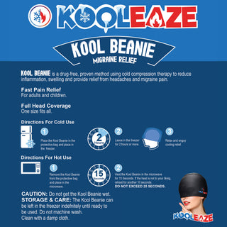 KOOLEAZE Migraine Relief Cap - Black & Grey Design