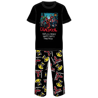 Marvel Mens Pyjamas - Deadpool Cinematic Design - 100% Cotton