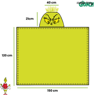 The Grinch Kids Hooded Wrap Blanket - Size 120x150cm