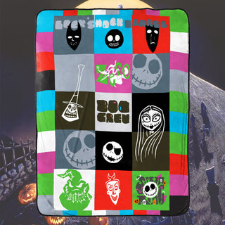 Disney Soft Plush Throw Blanket - Nightmare Before Christmas Design - 100% Polyester - 100 x 150cm