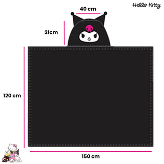 Hello Kitty Kuromi Kids Hooded Wrap Blanket - Size 120x150cm