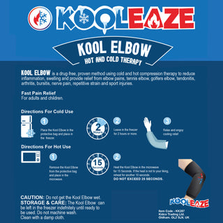 KOOLEAZE Reusable Gel Ice Pack Sleeves for Hot and Cold Therapy - Elbow Sleeve