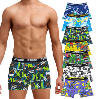 Gamer Pack of 7 Boys Boxer Trunks - Gamer Days of the Week Design - Cotton Blend