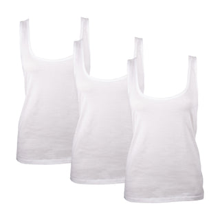 Keanu Ladies 3 Pack Vest - Cotton Blend - Available in White, Black, Light and Dark Assorted Colours