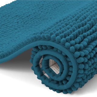 K Collection Luxury Chenille Bath Mat, Extra Soft and Absorbent Shaggy - Non Slip Machine Washable Bathroom Mats – Teal - Available in 3 Sizes