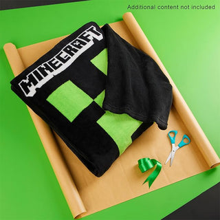 Minecraft Kids Fleece Wearable Blanket Hoodie - Black Creeper Design - Super Soft Fleece