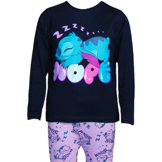 Disney 2 Pack Kids Pyjamas - Stitch Designs - 100% Cotton - 5 to 14 Years