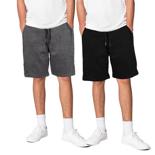 Keanu 2 Pack Mens Regular Fit Shorts - Charcoal/Black