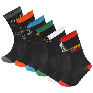 Mens 6 Pack Best Dad: Premium Cotton-Rich Socks