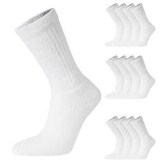 Mens 12 Pack Cotton Rich Sport Socks Work Socks Big Foot - Black and White (UK 12-14)